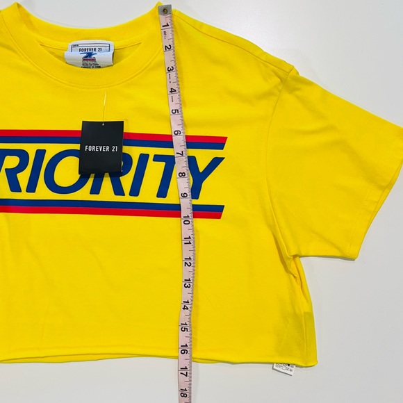 NWT Forever 21 Yellow USPS Priority Mail Short Sleeve Crop Top - Picture 7 of 10
